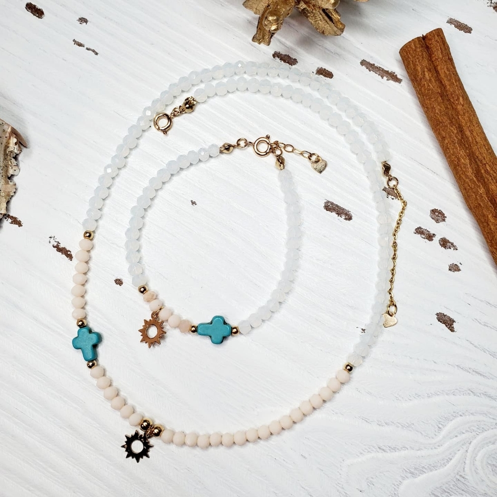 Czech Crystal necklace and bracelet set